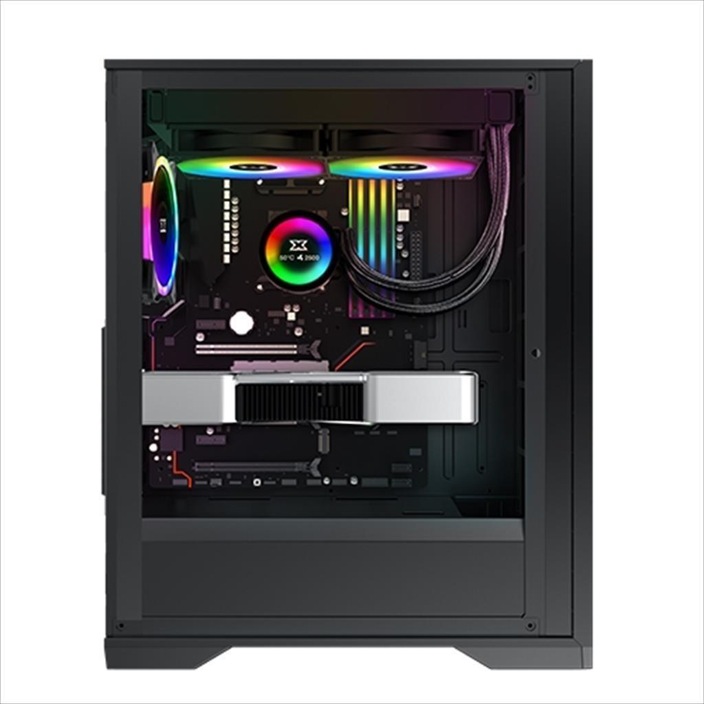 CASE XIGMATEK ATX mid-Tower LUX S black w/650W X-Power PSU 80+, w/TG Magnet flip, metal vents FP, 4x120mm X24A, ARGB Galaxy II Fan Control Kit 02409