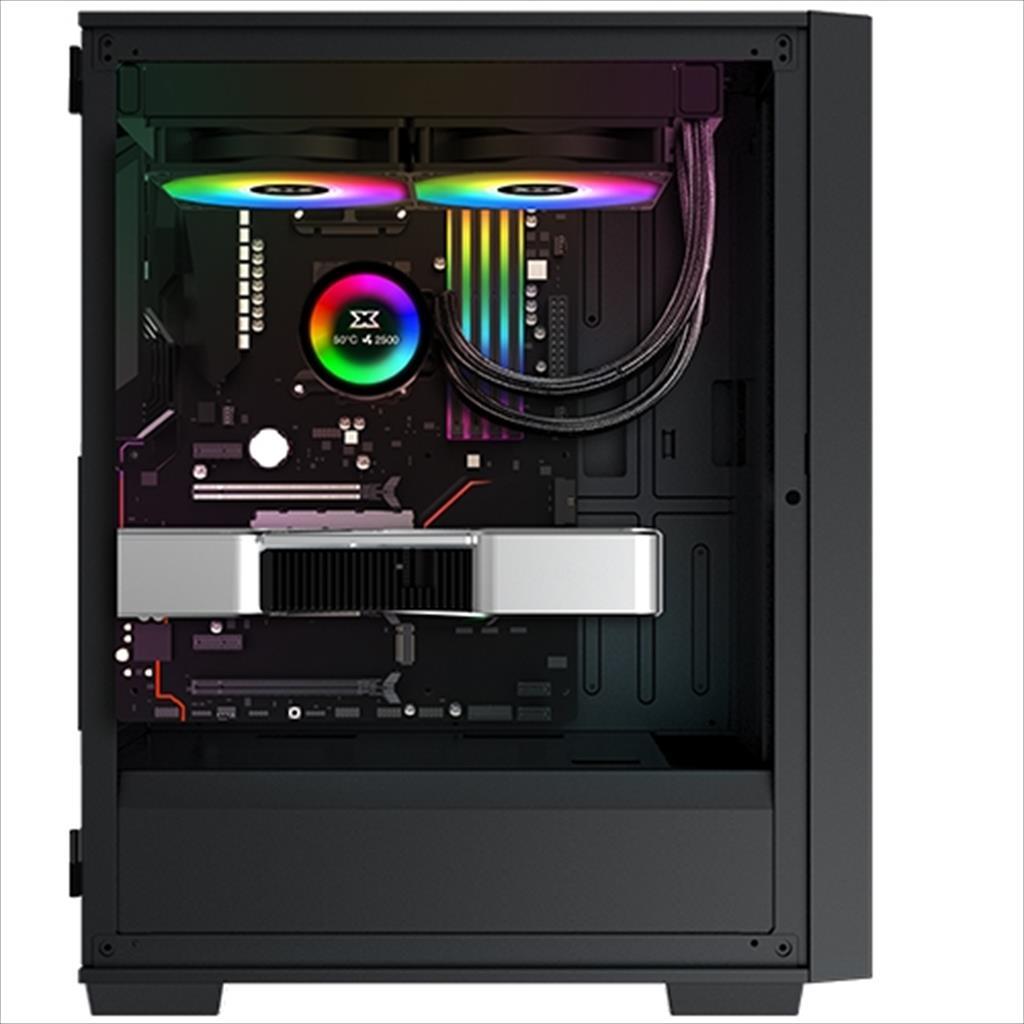 CASE XIGMATEK ATX mid-Tower LUX G black w/TG Magnet flip, 4x120mm X24A, ARGB Galaxy II Fan Control Kit 02410