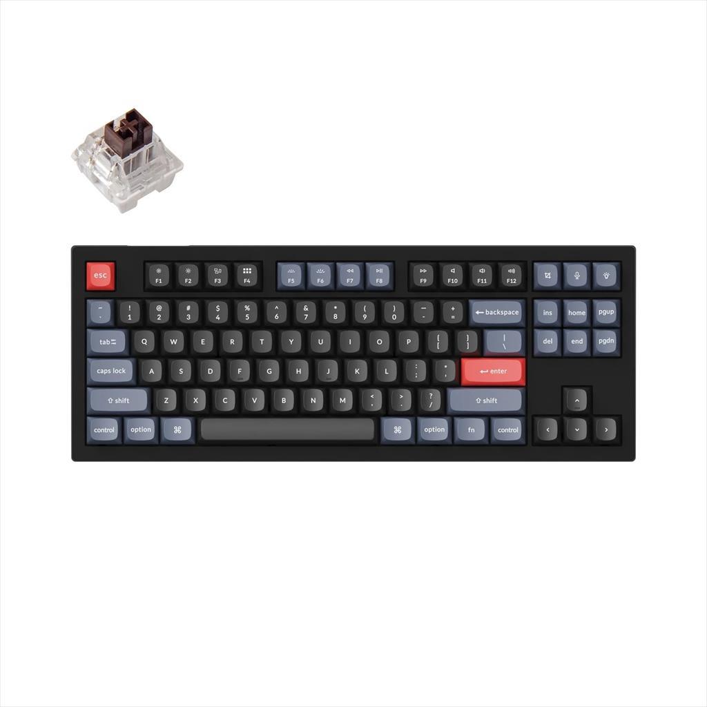 KEYBOARD MECHANICAL KEYCHRON V3 TKL QMK/VIA RGB Keychron K PRO Brown switch, Carbon Black (Non-Transparent), w/knob, V3-D3 08528