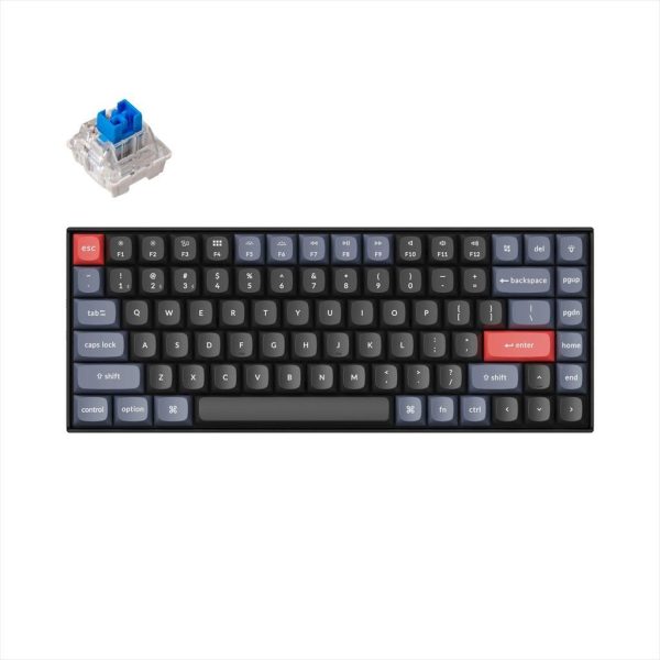KEYBOARD MECHANICAL KEYCHRON K2 PRO QMK/VIA HS White LED 75% Keychron K PRO Blue switch Multi-Device (Wired+Bluetooth), Black, K2P-G2 08530