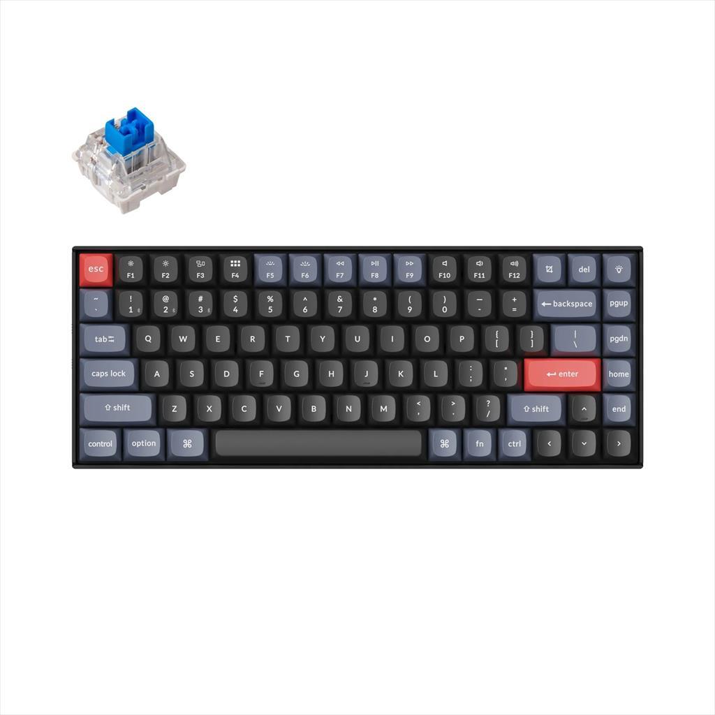 KEYBOARD MECHANICAL KEYCHRON K2 PRO QMK/VIA HS White LED 75% Keychron K PRO Blue switch Multi-Device (Wired+Bluetooth), Black, K2P-G2 08530