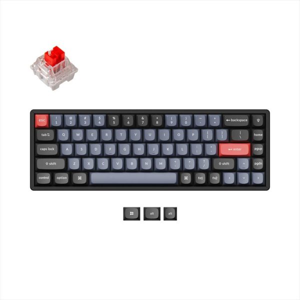 KEYBOARD MECHANICAL KEYCHRON K6 PRO QMK/VIA ALUMINIUM HS RGB LED 65% Keychron K PRO Red switch Multi-Device (Wired+Bluetooth), Black, K6P-J1 08533