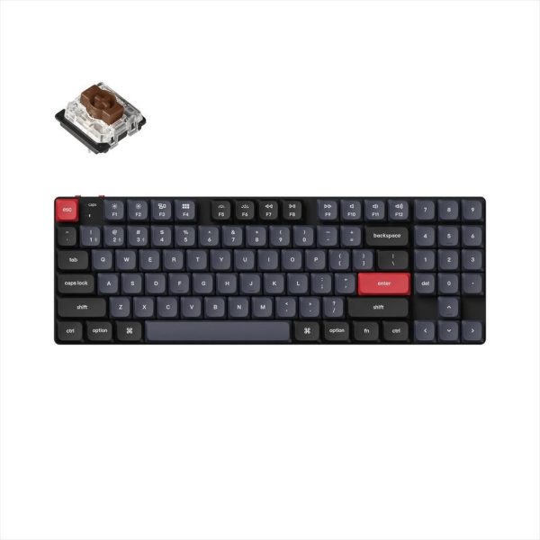 KEYBOARD MECHANICAL KEYCHRON K13 PRO QMK/VIA HS LP RGB LED 80% Gateron Brown switch Multi-Device (Wired+Bluetooth), Black, K13P-H3 08539