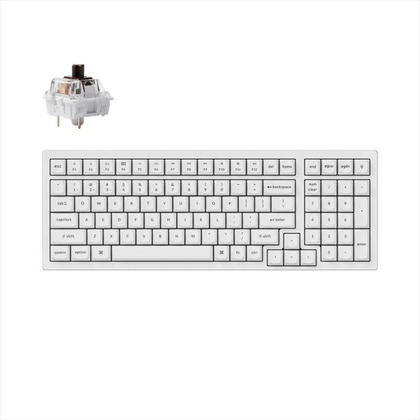 KEYBOARD MECHANICAL KEYCHRON K4 PRO QMK/VIA HS RGB LED 96% Keychron K PRO Brown switch Multi-Device (Wired+Bluetooth), White, K4P-P3 08541