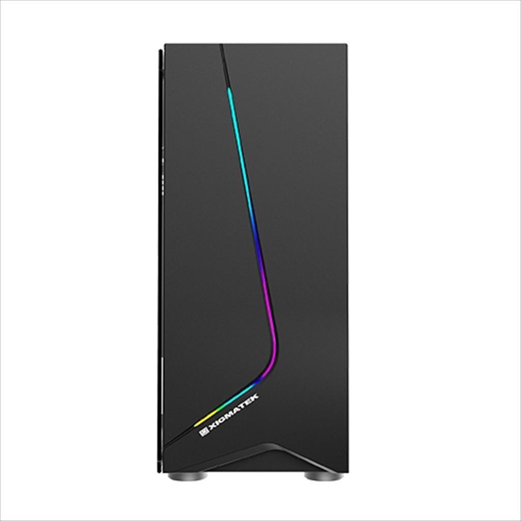 CASE XIGMATEK ATX mid-Tower EROS w/Tempered glass , Rainbow LED Front Panel, 1x120mm LED RGB fan, w/o OD DVD slot, EN43378 02203