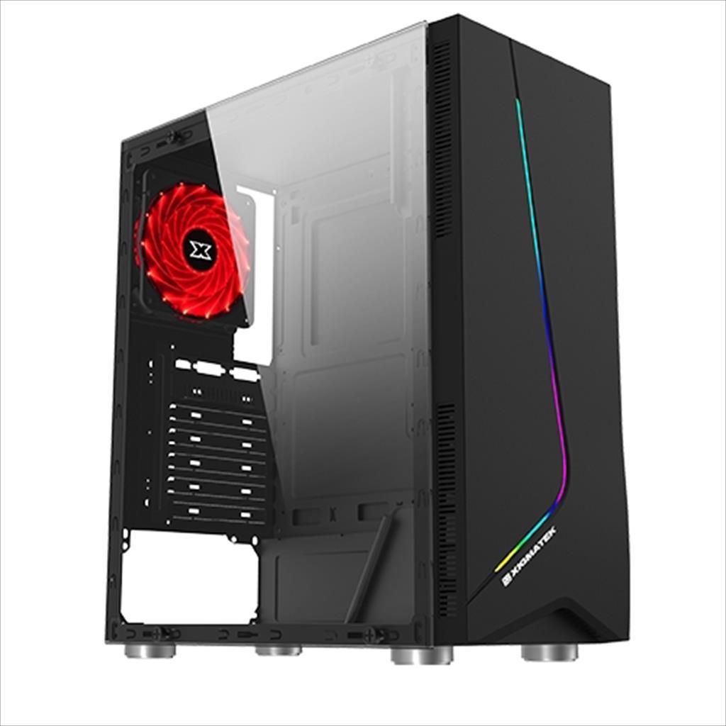 CASE XIGMATEK ATX mid-Tower EROS w/Tempered glass , Rainbow LED Front Panel, 1x120mm LED RGB fan, w/o OD DVD slot, EN43378 02203