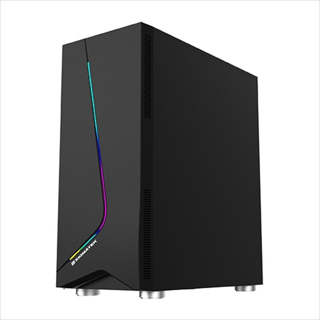 CASE XIGMATEK ATX mid-Tower EROS w/Tempered glass , Rainbow LED Front Panel, 1x120mm LED RGB fan, w/o OD DVD slot, EN43378 02203