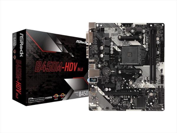Mb am4 b450m-hdv r4.0 asrock 2xddr4 3200mhz(o.c), 1xpciex16,1xpciex1, hdmi,dvi-d,d-sub,4xsataiii,1xm.2,6xusb 3.1 gen1