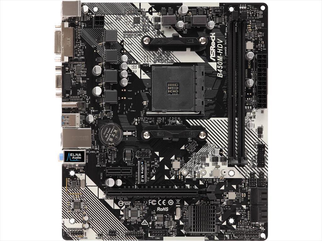 MB AM4 B450M-HDV R4.0 ASROCK 2xDDR4 3200Mhz(O.C), 1xPCIex16,1xPCIex1, HDMI,DVI-D,D-Sub,4xSATAIII,1xM.2,6xUSB 3.1 Gen1 18225
