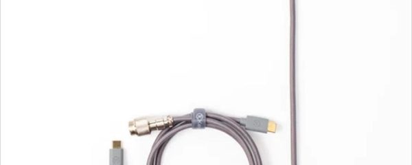 KEYBOARD ACCESSORY KEYCHRON COILED AVIATOR CUSTOM CABLE (Type-C to Type-C) w/adapter type-A to Type-C, Grey