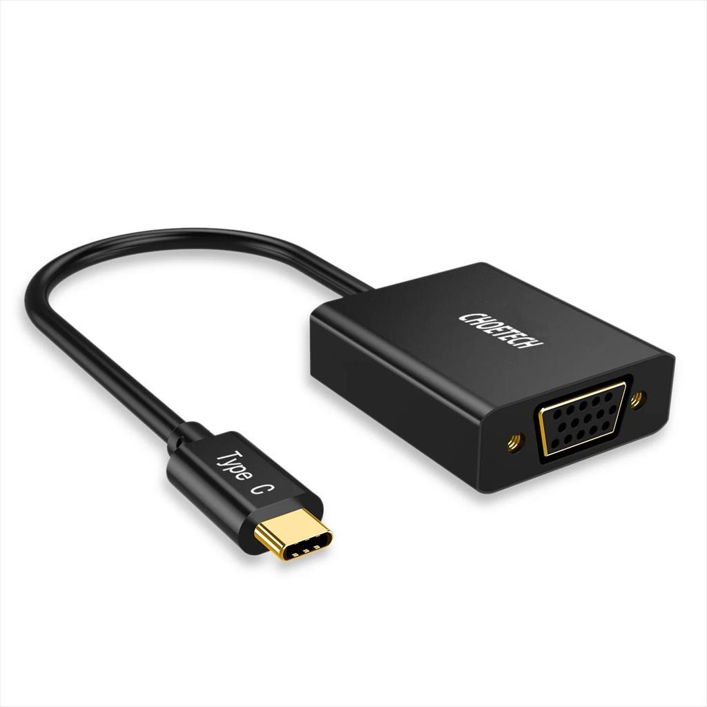 CONVERTOR USB Type-C (M) TO VGA (F) Choetech HUB-V01 Black 35247