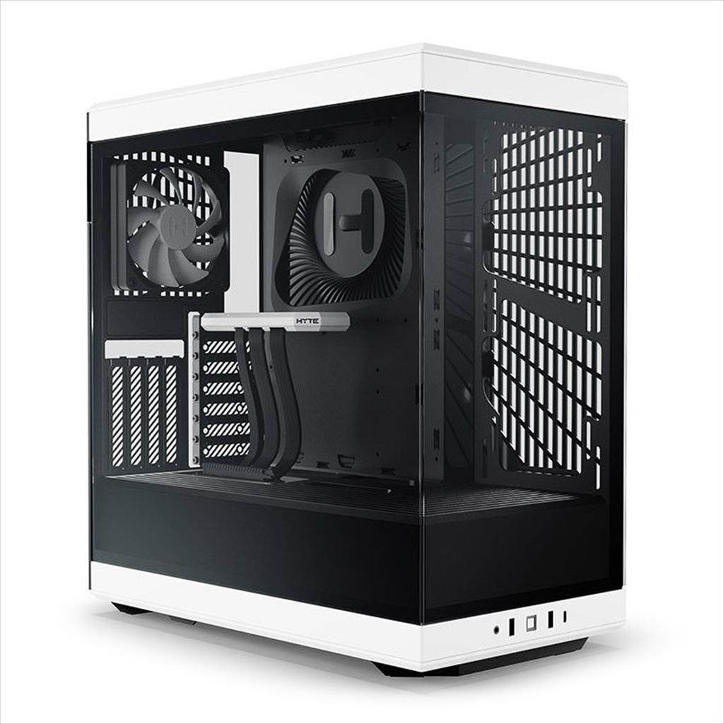 CASE HYTE ATX Mid-Tower Y40, x2 Tempered glass, 2x 120mm fans, w/riser 4.0 cable, Black/White, USB 3.2 Type C, GEHY-013 02424