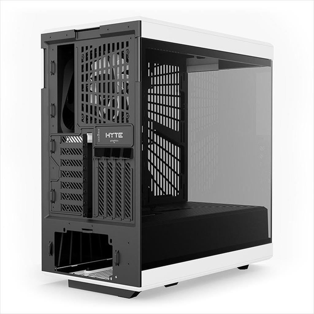 CASE HYTE ATX Mid-Tower Y40, x2 Tempered glass, 2x 120mm fans, w/riser 4.0 cable, Black/White, USB 3.2 Type C, GEHY-013 02424