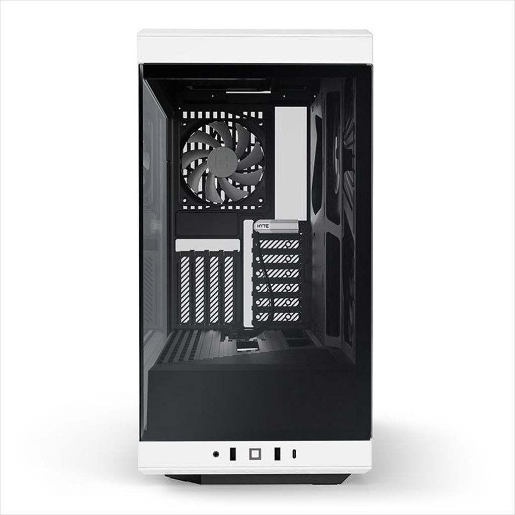 CASE HYTE ATX Mid-Tower Y40, x2 Tempered glass, 2x 120mm fans, w/riser 4.0 cable, Black/White, USB 3.2 Type C, GEHY-013 02424