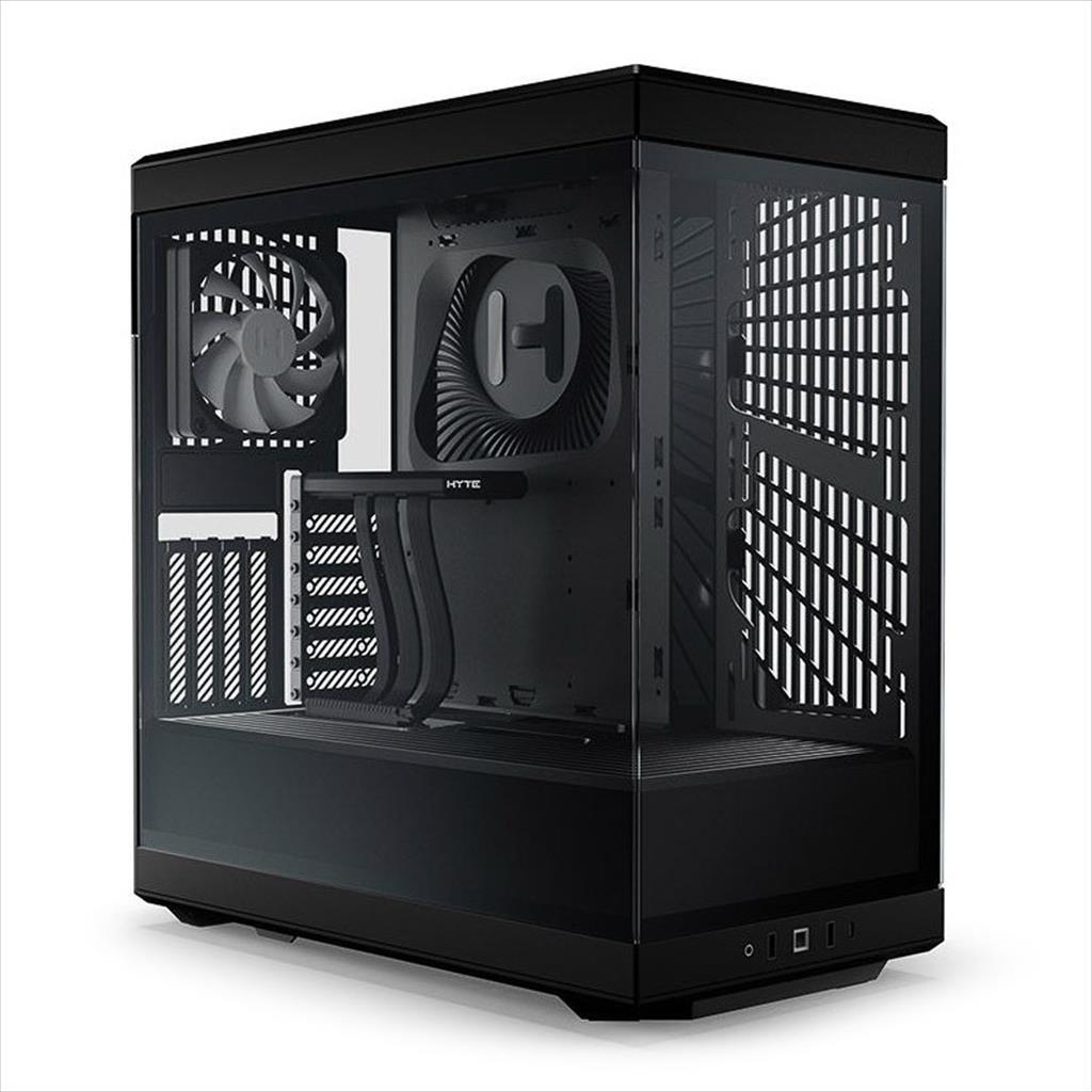 CASE HYTE ATX Mid-Tower Y40, x2 Tempered glass, 2x 120mm fans, w/riser 4.0 cable, USB 3.2 Type C, Black, GEHY-012 02425