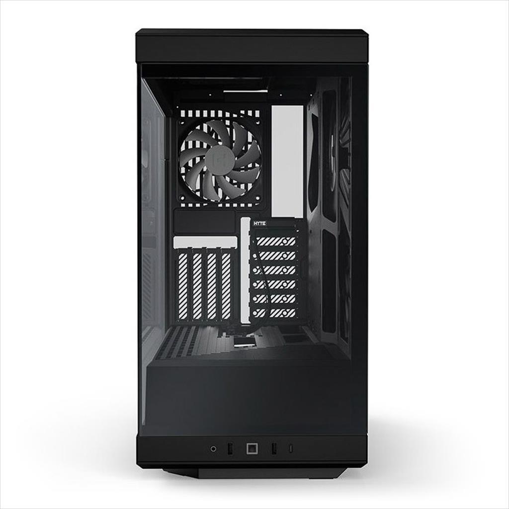 CASE HYTE ATX Mid-Tower Y40, x2 Tempered glass, 2x 120mm fans, w/riser 4.0 cable, USB 3.2 Type C, Black, GEHY-012 02425
