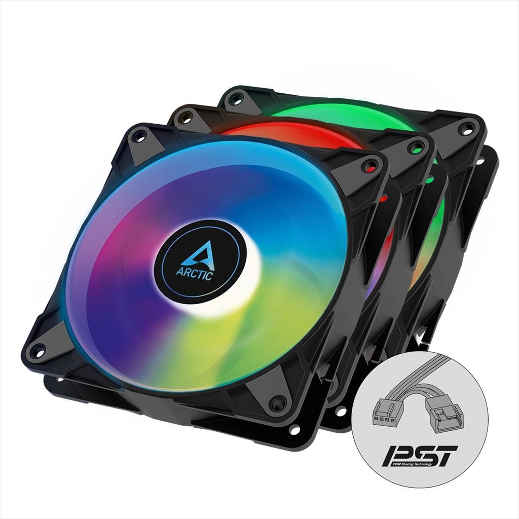 COOLERS CASE FAN 120mm ARCTIC P12 PWM PST A-RGB 0dB Pack of 3 (3x120mm) 2000 RPM BLACK ACFAN00232A 36327