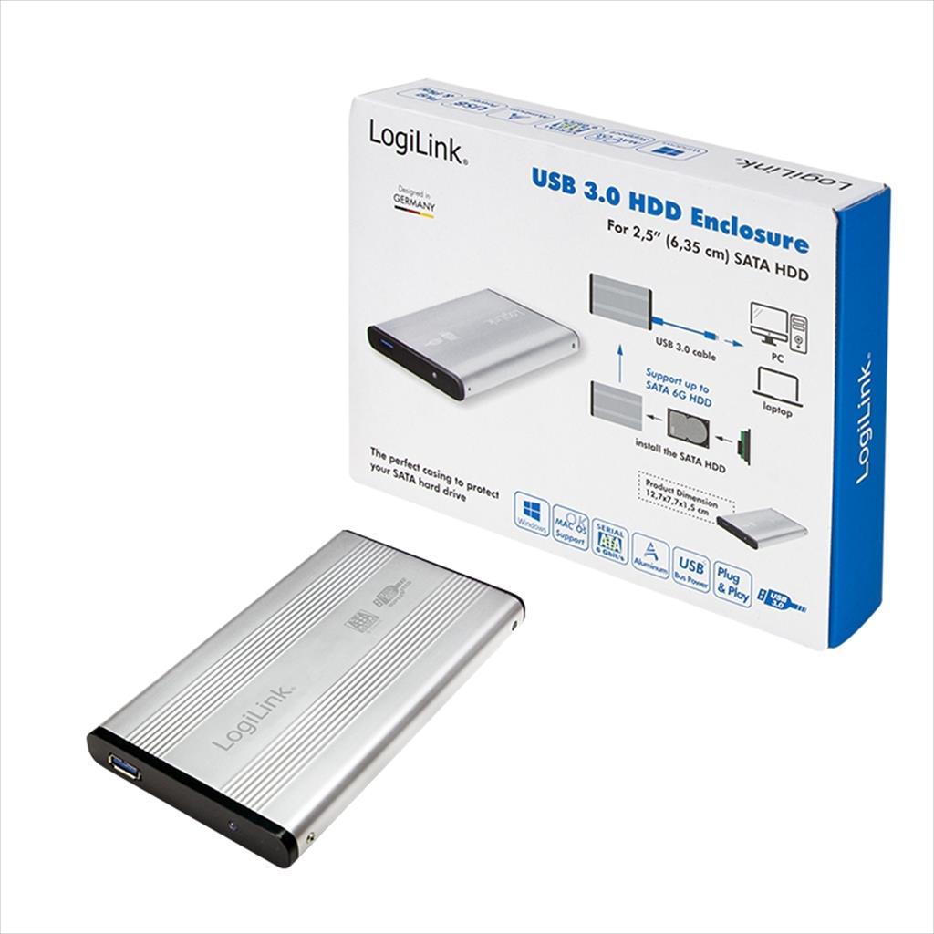ENCLOSURE 2.5" USB 3.0 SATA LogiLink Silver UA0106A 02434