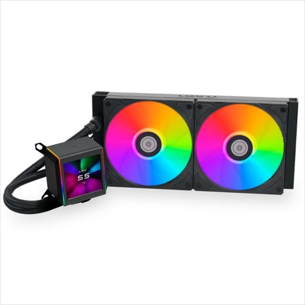 COOLERS CPU AIO LIAN LI GALAHAD II LCD 280 ARGB, 2,88"IPS Display, DAISY-CHAINABLE 2x140mm ARGB PWM FAN, Black, GA2ALCD28B 36489