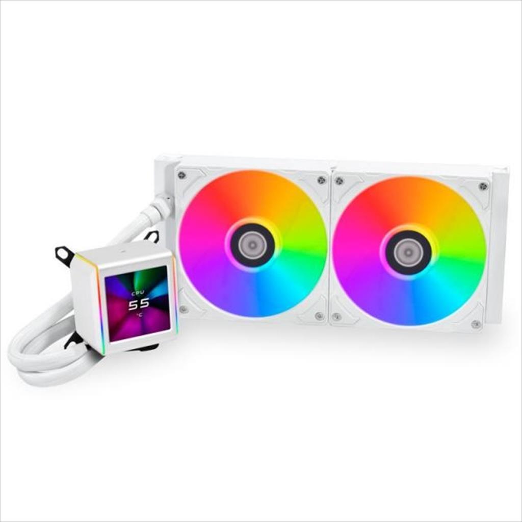 COOLERS CPU AIO LIAN LI GALAHAD II LCD 280 ARGB, 2,88"IPS Display, DAISY-CHAINABLE 2x140mm ARGB PWM FAN, White, GA2ALCD28W 36490