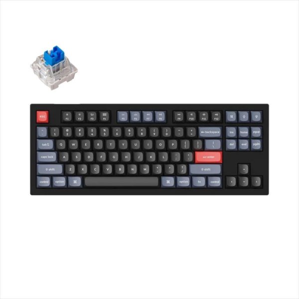 KEYBOARD MECHANICAL KEYCHRON V3 TKL QMK/VIA RGB Keychron K PRO Blue switch, Carbon Black (Non-Transparent), V3-B2 08582
