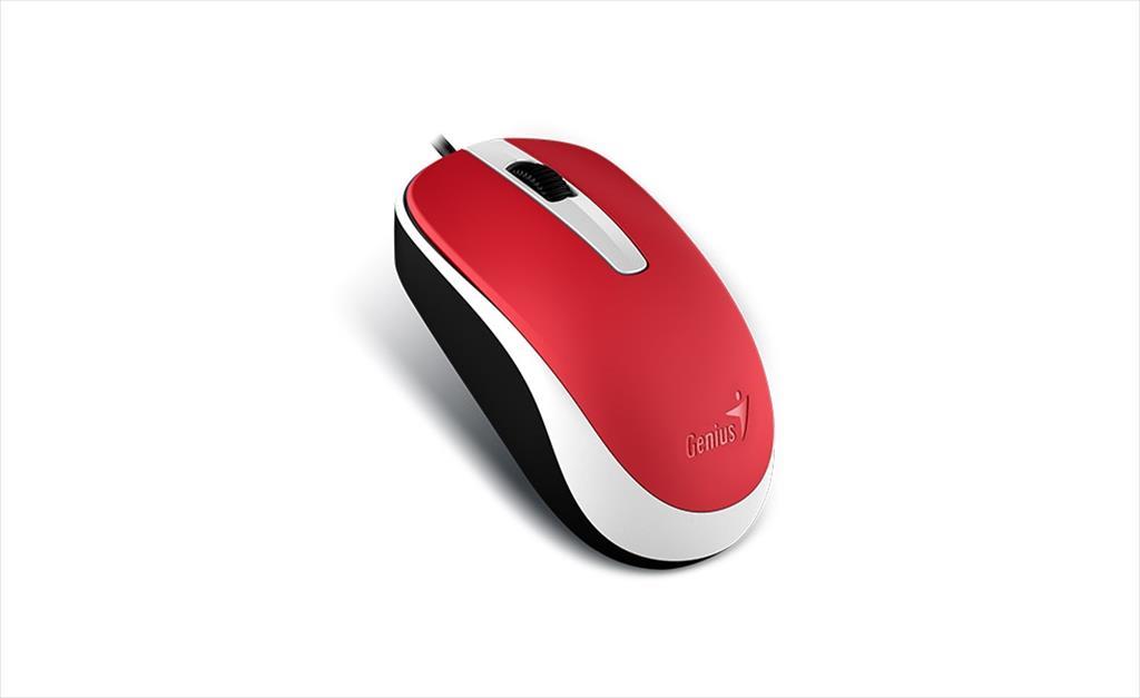 MOUSE WIRED USB GENIUS DX-120 Red 07448