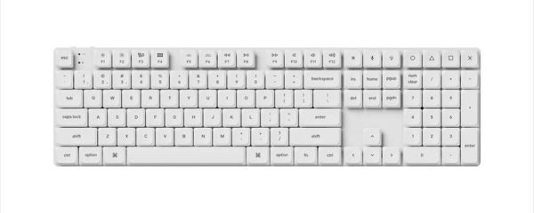 KEYBOARD MECHANICAL KEYCHRON K5 PRO QMK/VIA HS LP RGB LED FULL SIZE Gateron Red switch Multi-Device (Wired+Bluetooth), White, K5P-Q1