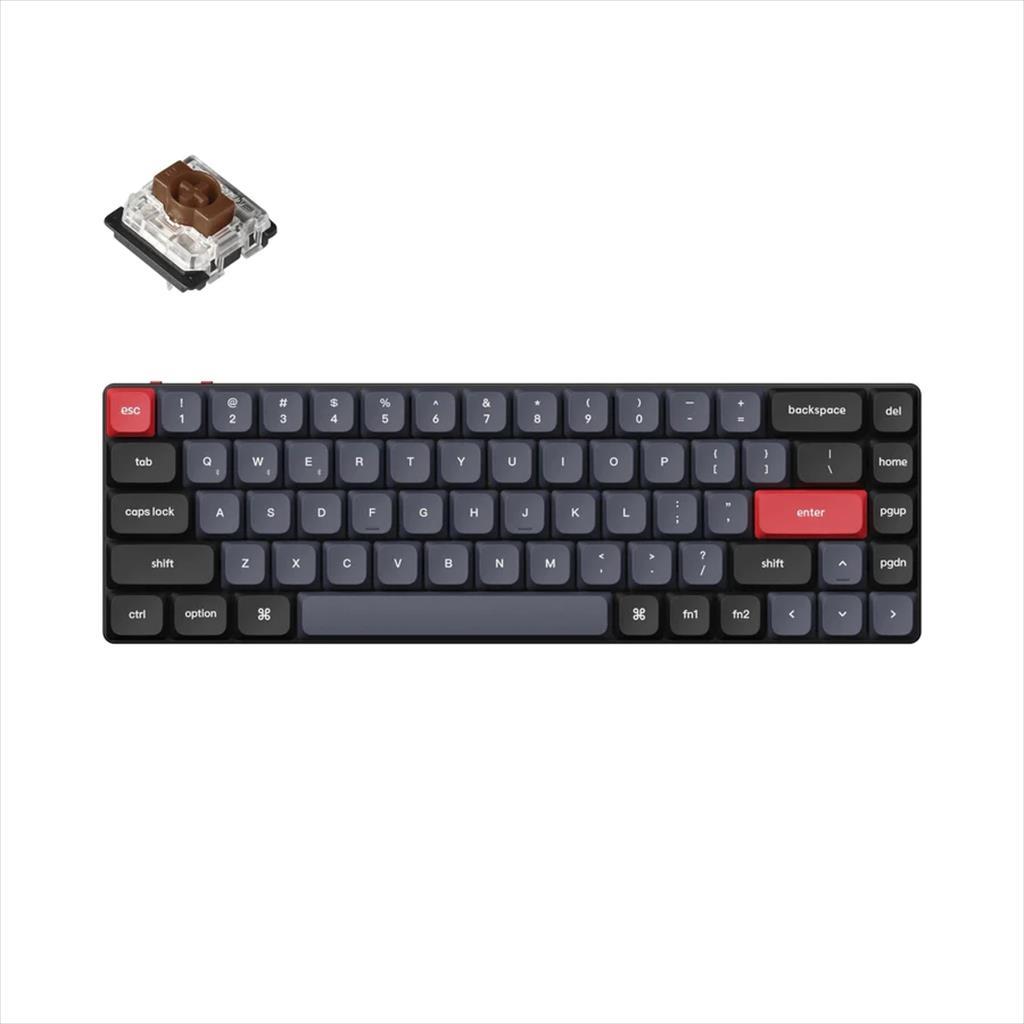 KEYBOARD MECHANICAL KEYCHRON K7 PRO QMK/VIA HS LP RGB LED 65% Gateron Brown switch Multi-Device (Wired+Bluetooth), Black, K7P-H3 08569