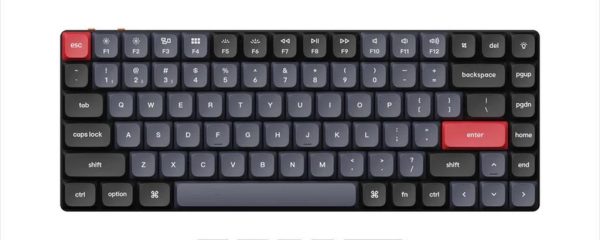 KEYBOARD MECHANICAL KEYCHRON K3 PRO QMK/VIA HS LP RGB LED 75% Gateron Red switch Multi-Device (Wired+Bluetooth), Black, K3P-H1