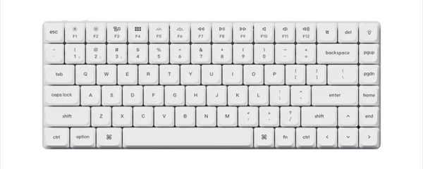 KEYBOARD MECHANICAL KEYCHRON K3 PRO QMK/VIA LP RGB LED 75% Gateron Red switch Multi-Device (Wired+Bluetooth), White, K3P-P1