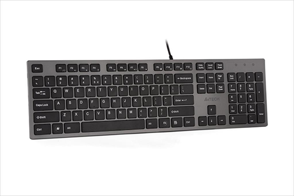KEYBOARD WIRED USB A4TECH KV-300H Gray, LP Keys, 2 USB Port 08609