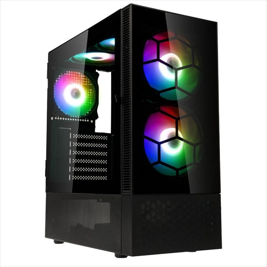 CASE KOLINK ATX OBSERVATORY MX Glass ARGB w/Tempered glass, 2x140mm, 3x120mm UMBRA A-RGB fan, w/o OD DVD, black 02440
