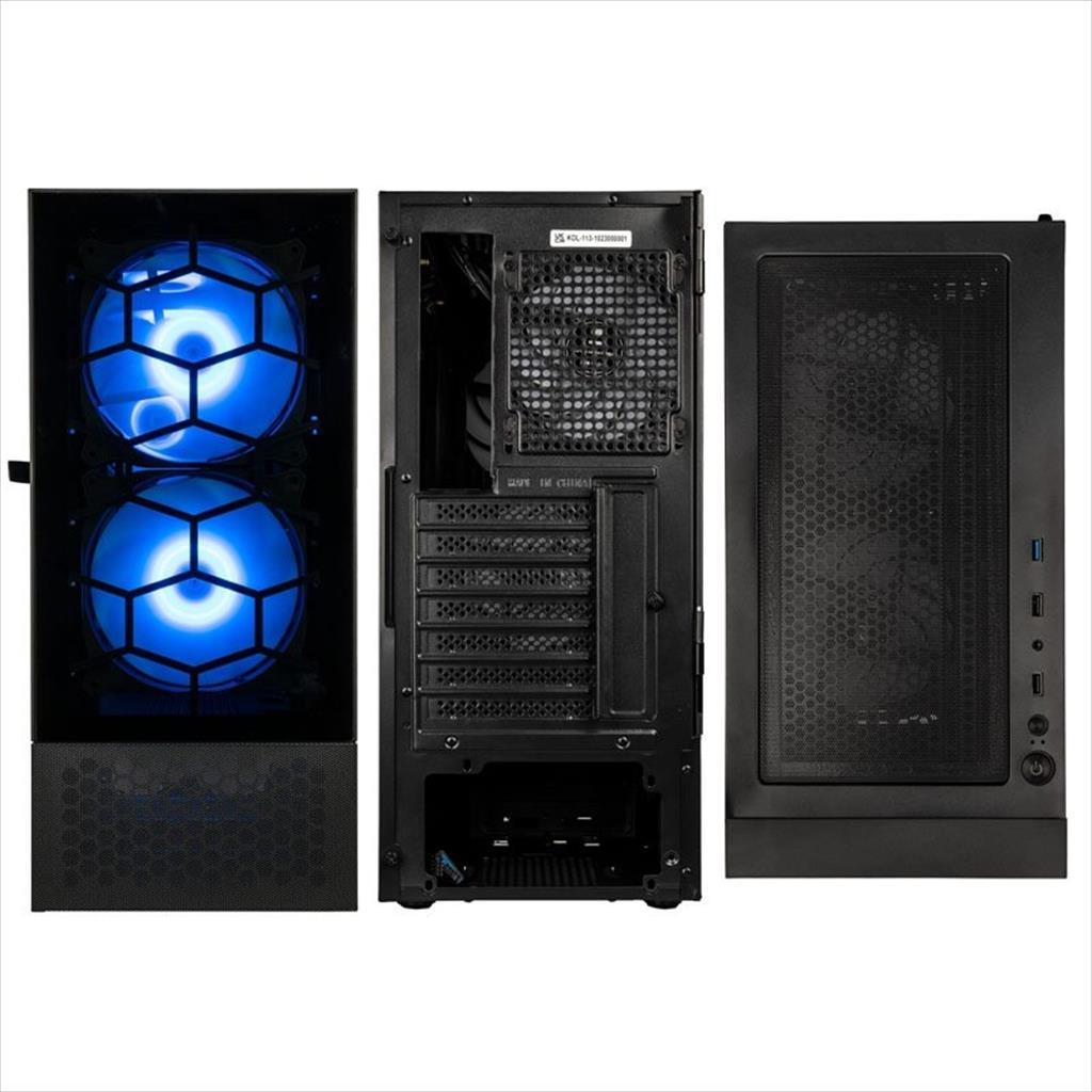 CASE KOLINK ATX OBSERVATORY MX Glass ARGB w/Tempered glass, 2x140mm, 3x120mm UMBRA A-RGB fan, w/o OD DVD, black 02440