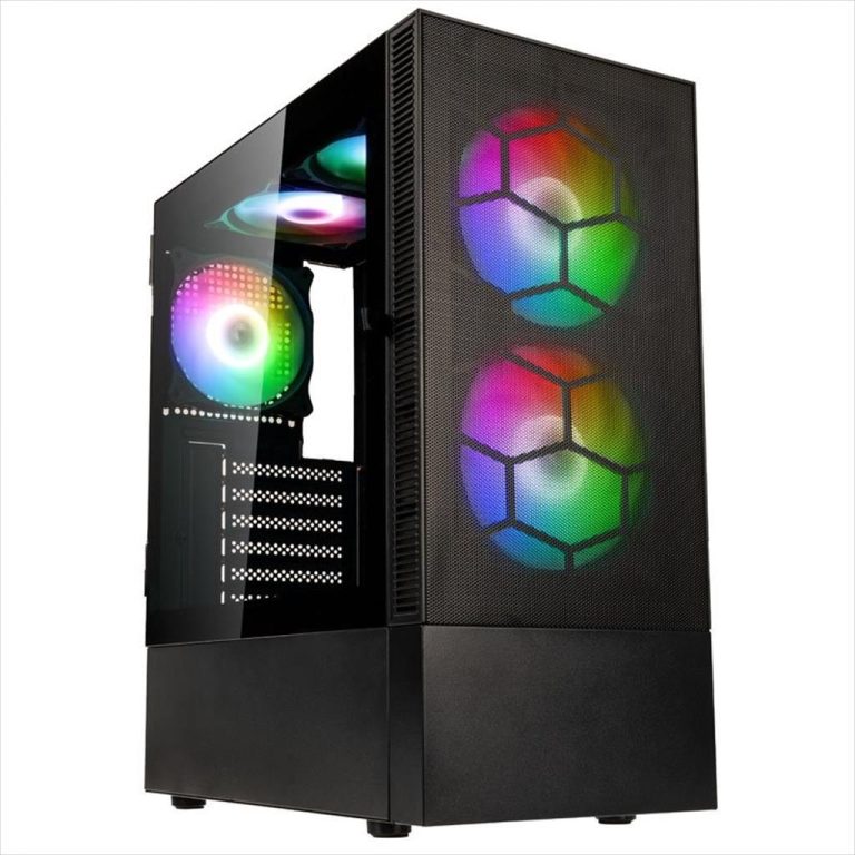 CASE KOLINK ATX OBSERVATORY MX Mesh ARGB w/Tempered glass, 2x140mm, 3x120mm UMBRA A-RGB fan, w/o OD DVD, black