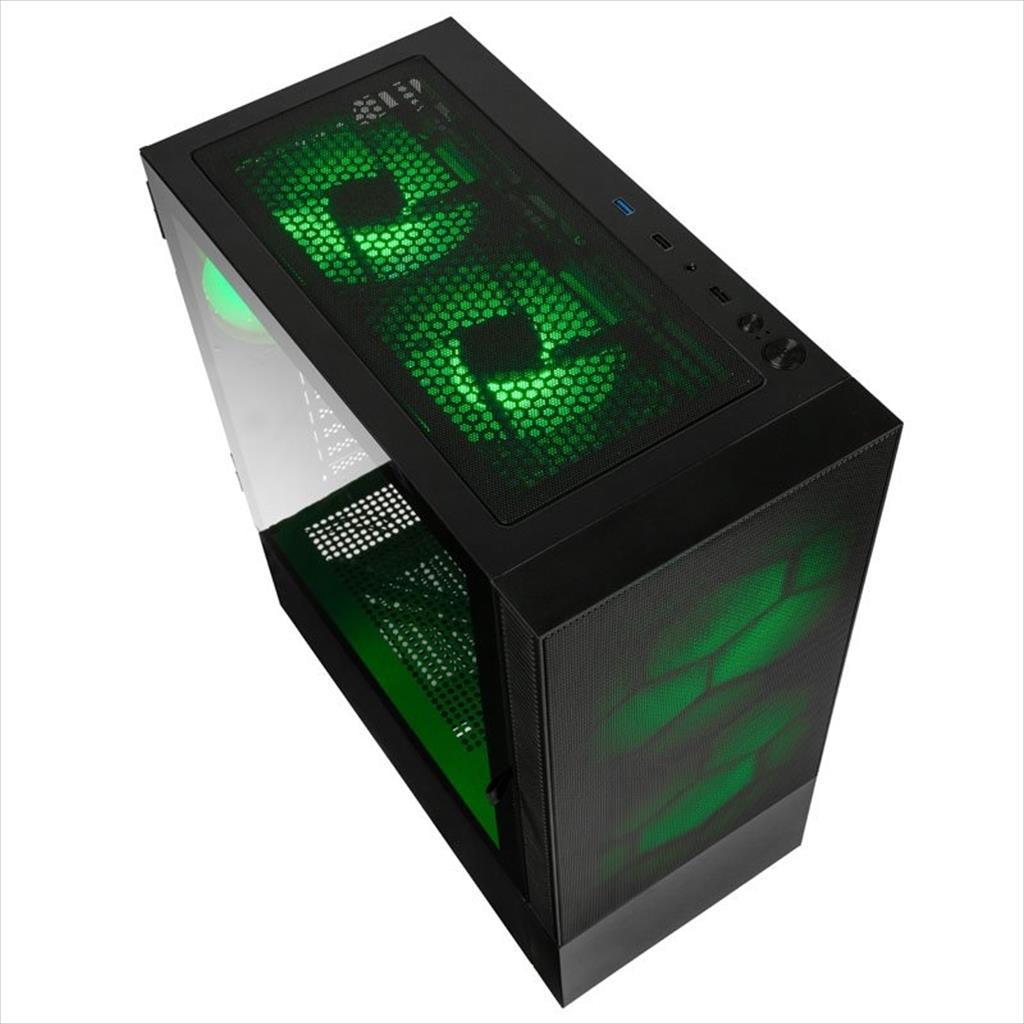 CASE KOLINK ATX OBSERVATORY MX Mesh ARGB w/Tempered glass, 2x140mm, 3x120mm UMBRA A-RGB fan, w/o OD DVD, black 02441