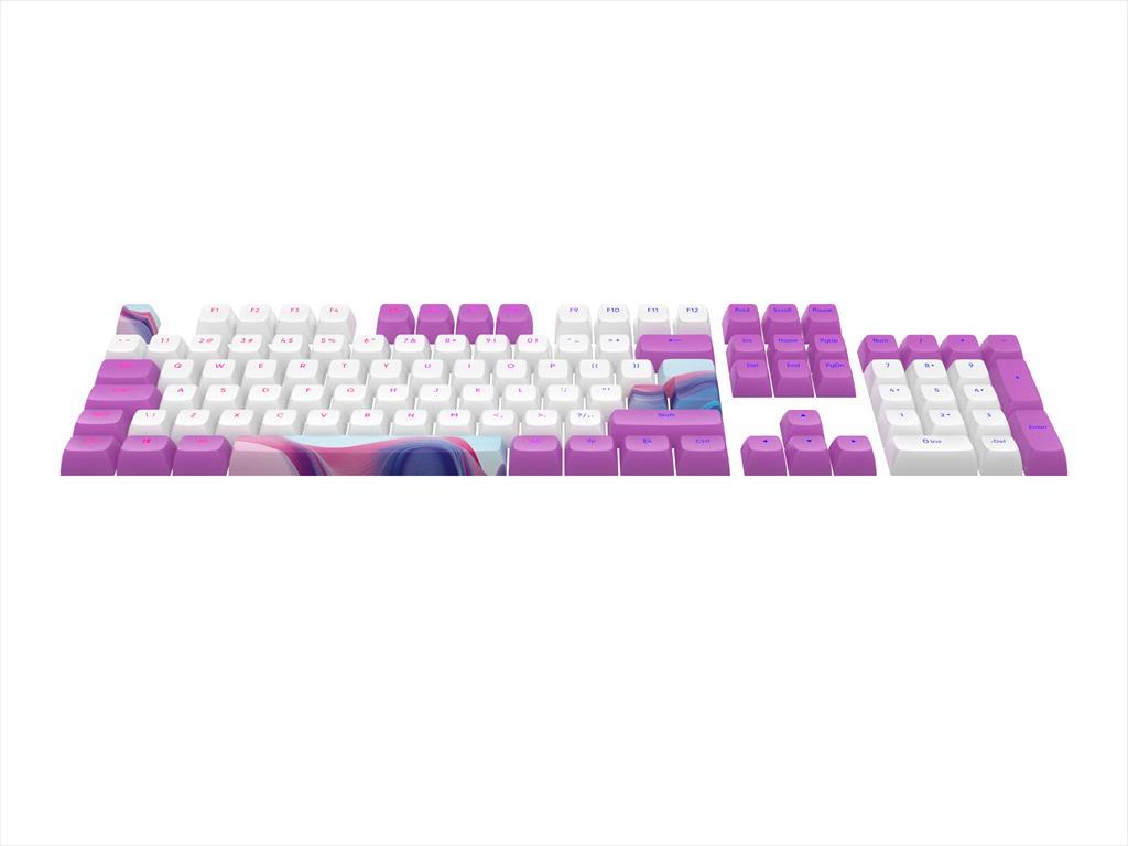 KEYBOARD MECHANICAL KEYCAPS DARK PROJECT CANDY K PBT ,(ANSI & ISO LAYUOT 177PCS), White/Pink, KS-1090 08614