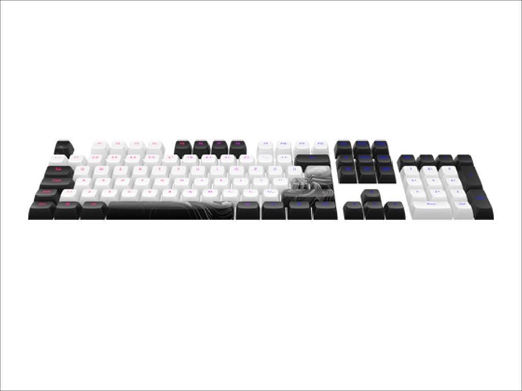 KEYBOARD MECHANICAL KEYCAPS DARK PROJECT INK ,(ANSI & ISO LAYUOT 177PCS), White/Black, KS-1050 08611
