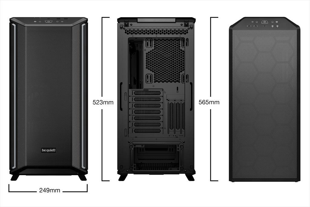 CASE BE QUIET! ATX Mid-Tower Dark Base 701, 3x140mm Silent Wings 4 PWM,Fan controller, w/WINDOW, АRGB LED illumination, Black BGW58 02454