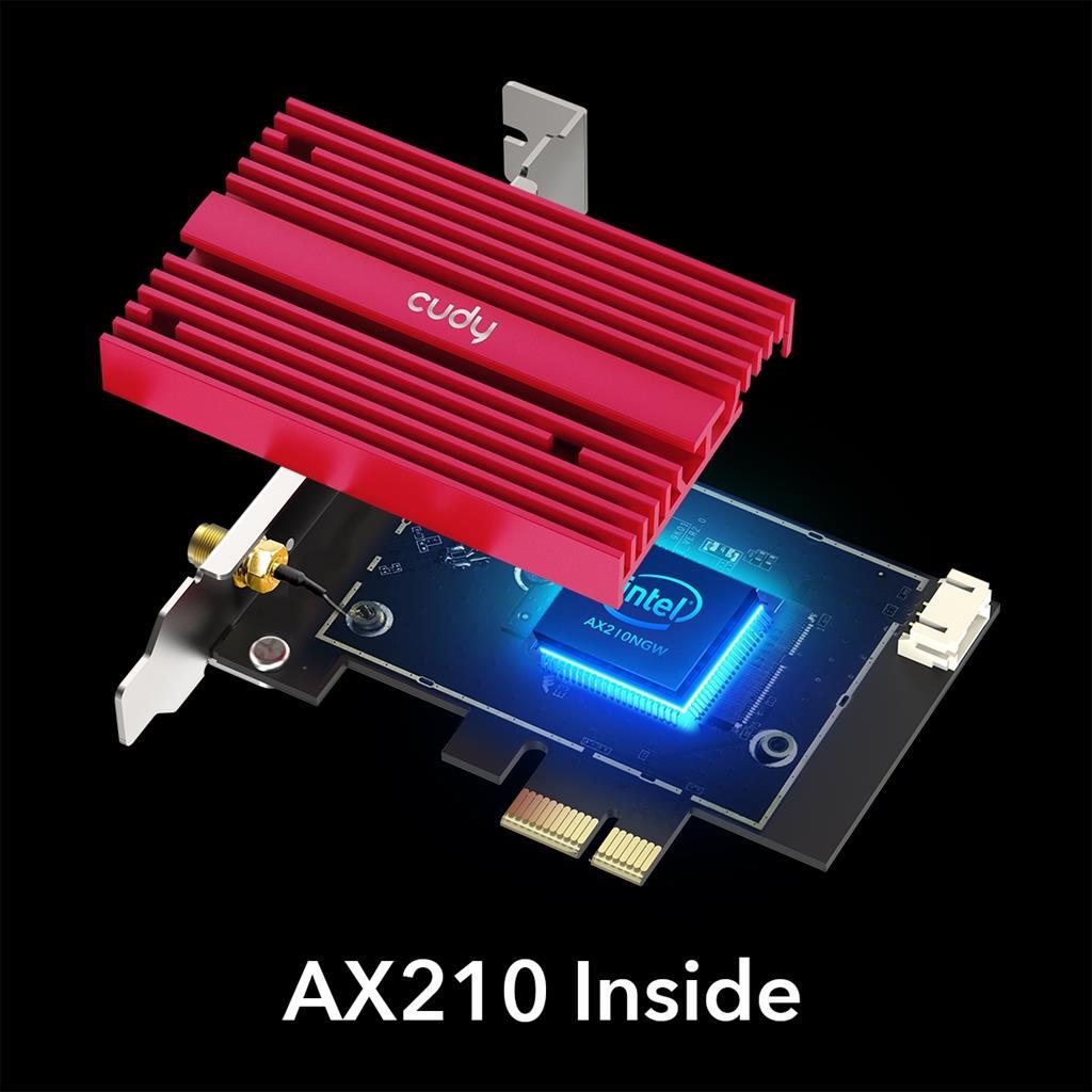NET LAN WIRELESS PCI-E CUDY AX5400 Tri-Band WiFi 6/WiFi6E, BT 5.2, WE3000S 17487