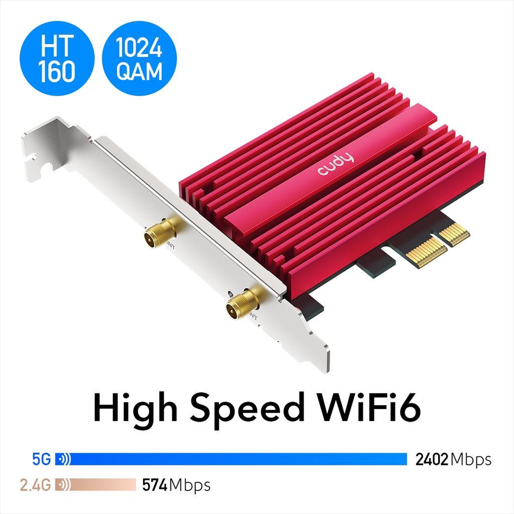 NET LAN WIRELESS PCI-E CUDY AX3000 Dual Band WiFi 6, BT 5.0, WE4000 17488
