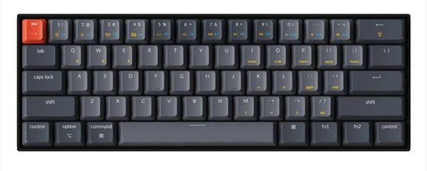 KEYBOARD MECHANICAL KEYCHRON K12 HS RGB LED 60% Gateron G Pro Blue switch Multi-Device (Wired+Bluetooth), Black, K12-H2