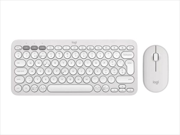 Combo keyboard and mouse wireless logitech pebble 2 combo white w/bluetooth, logitech bolt, 920-012240