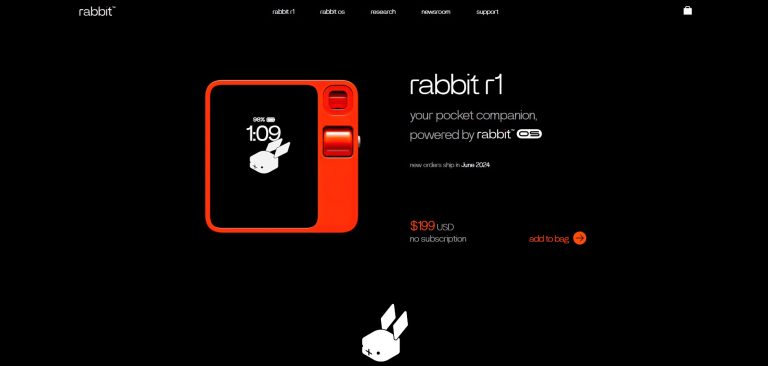 Rabbit R1 webpage