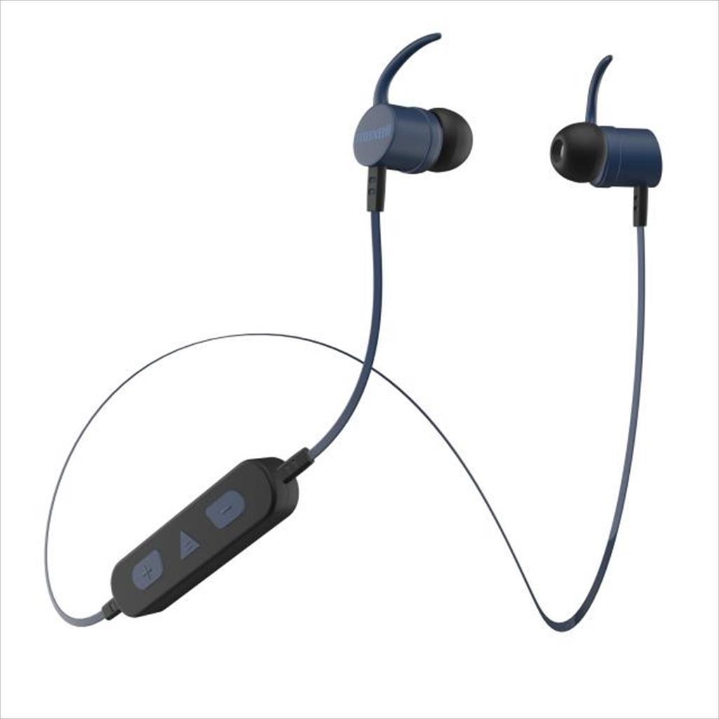 EARPHONES WIRELESS MAXELL BT100 SOLID Neckband Blue, Bluetooth w/microphone 41313