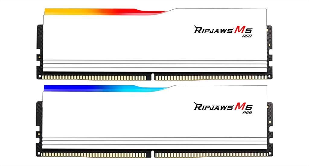 RAM DDR5 64GB(2x32GB) 6000MHz CL32 G.SKILL Ripjaws M5 RGB Intel XMP White F5-6000J3238G32GX2-RM5RW 03591