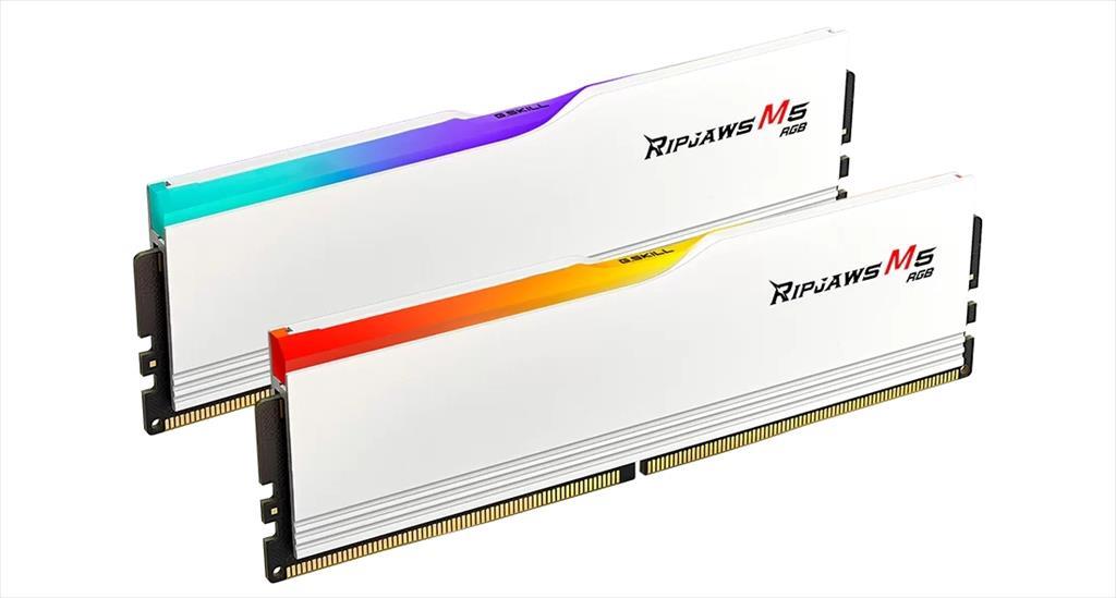 RAM DDR5 64GB(2x32GB) 6000MHz CL32 G.SKILL Ripjaws M5 RGB Intel XMP White F5-6000J3238G32GX2-RM5RW 03591