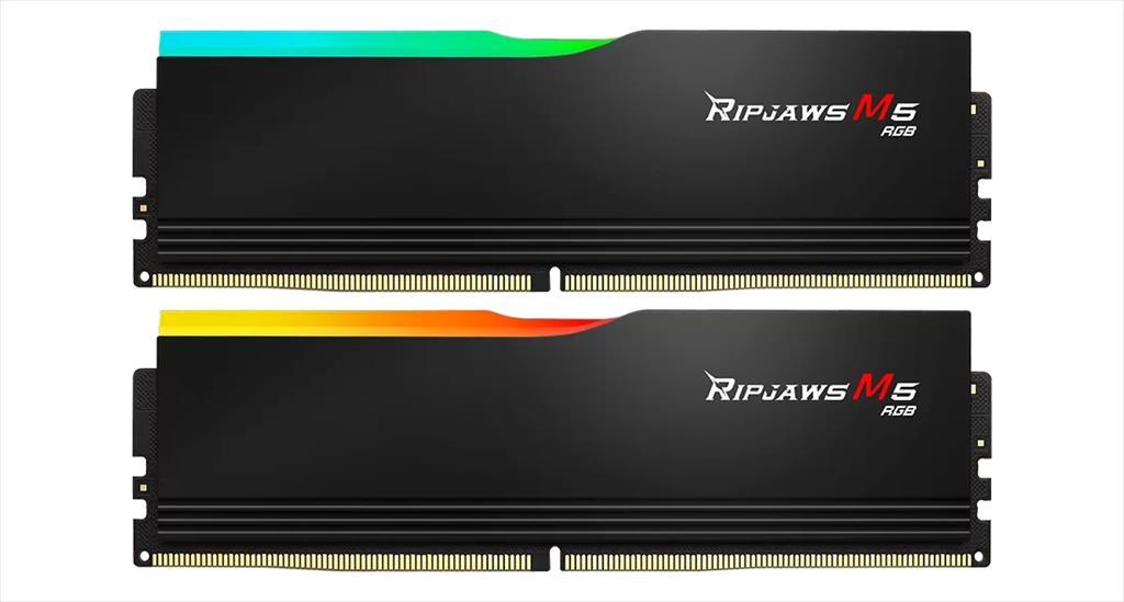 RAM DDR5 64GB(2x32GB) 6400MHz CL32 G.SKILL Ripjaws M5 RGB Intel XMP Black F5-6400J3239G32GX2-RM5RK 03596