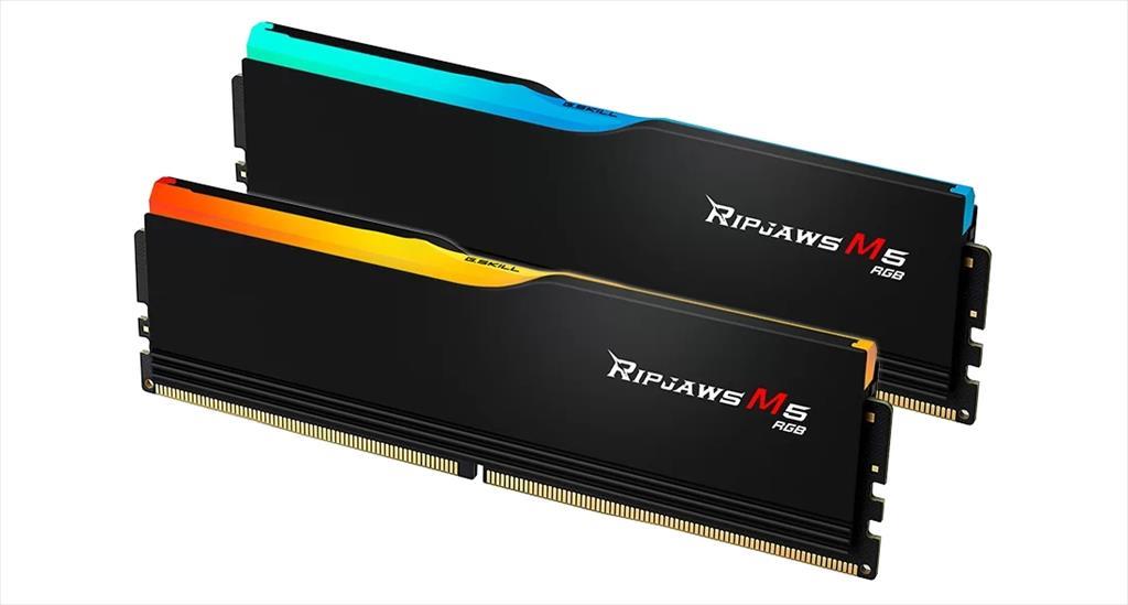 RAM DDR5 64GB(2x32GB) 6400MHz CL32 G.SKILL Ripjaws M5 RGB Intel XMP Black F5-6400J3239G32GX2-RM5RK 03596