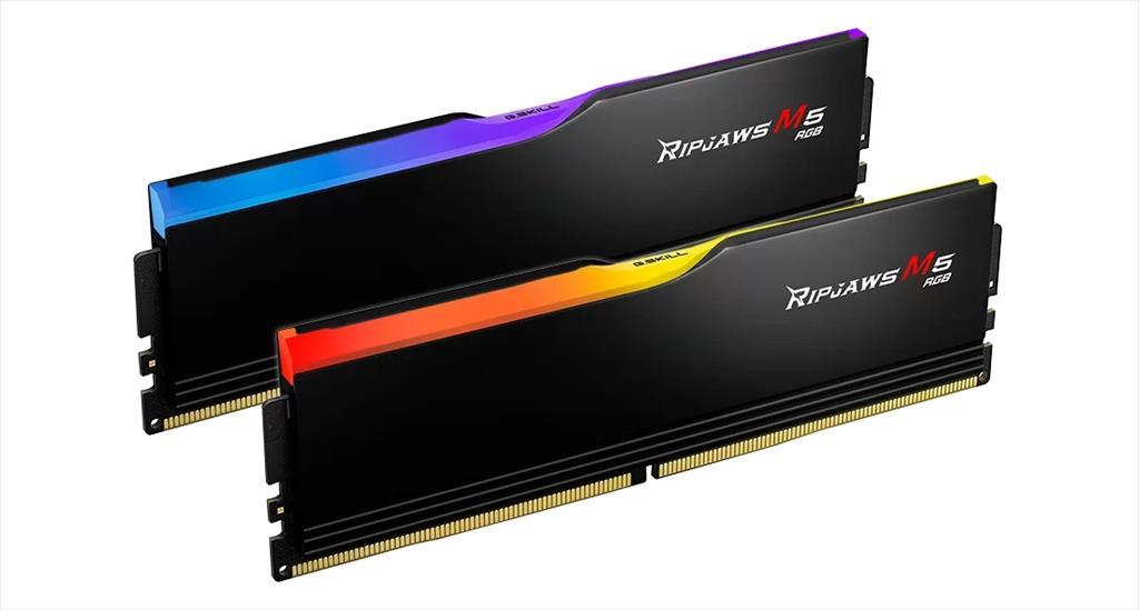RAM DDR5 64GB(2x32GB) 6400MHz CL32 G.SKILL Ripjaws M5 RGB Intel XMP Black F5-6400J3239G32GX2-RM5RK 03596
