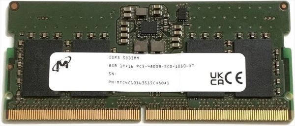 Ram so dimm ddr5 8gb 4800mhz cl40 micron, mtc4c10163s1sc48ba1/5